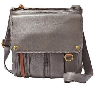 Fossil Morgan Traveler crossbody bag in pebbled leather.